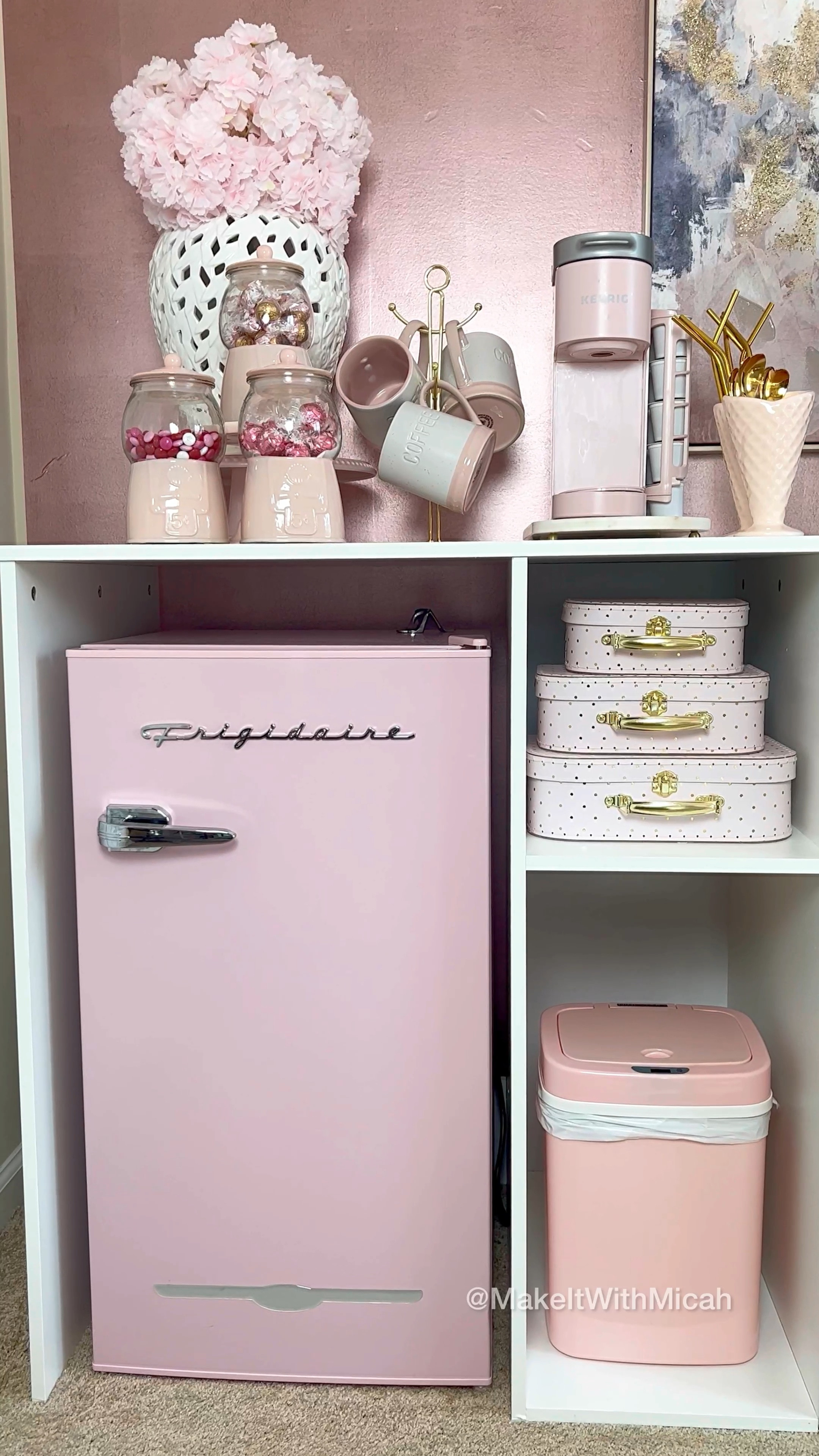 Shop this post below 💗My Office/Mom Cave is complete!  

Mini fridge, office decor, work from home, mom cave, pink decor, feminine decor, office organization 

#LTKhome #LTKFind