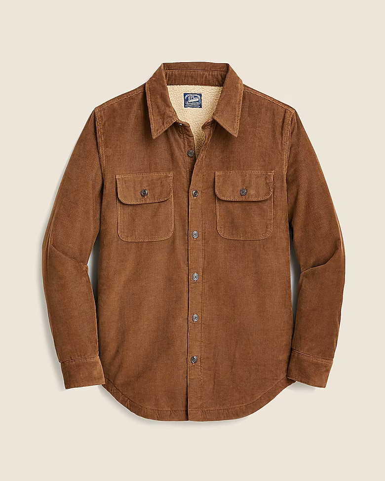 Sherpa-lined corduroy shirt-jacket | J. Crew US