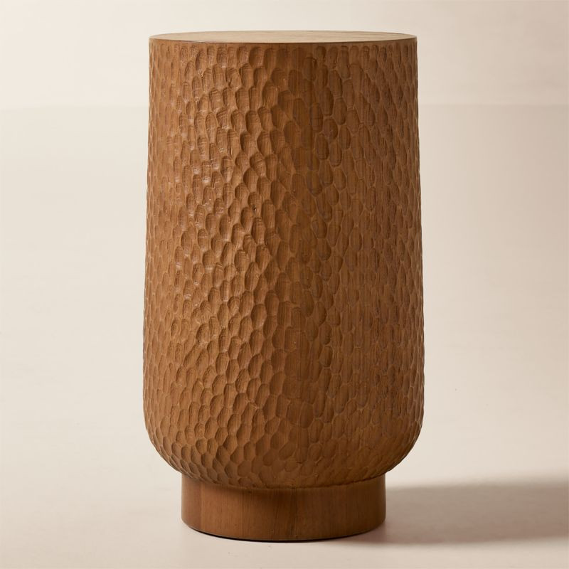 Hawk Carved Oak Side Table | CB2 | CB2