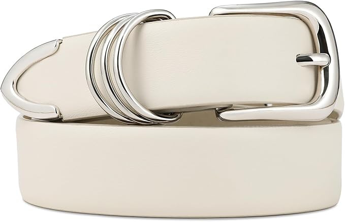 RISANTRY Women's Leather Belts with Gold Buckle Fashion Leather Waist Belt Elegant Ladies Belts f... | Amazon (US)