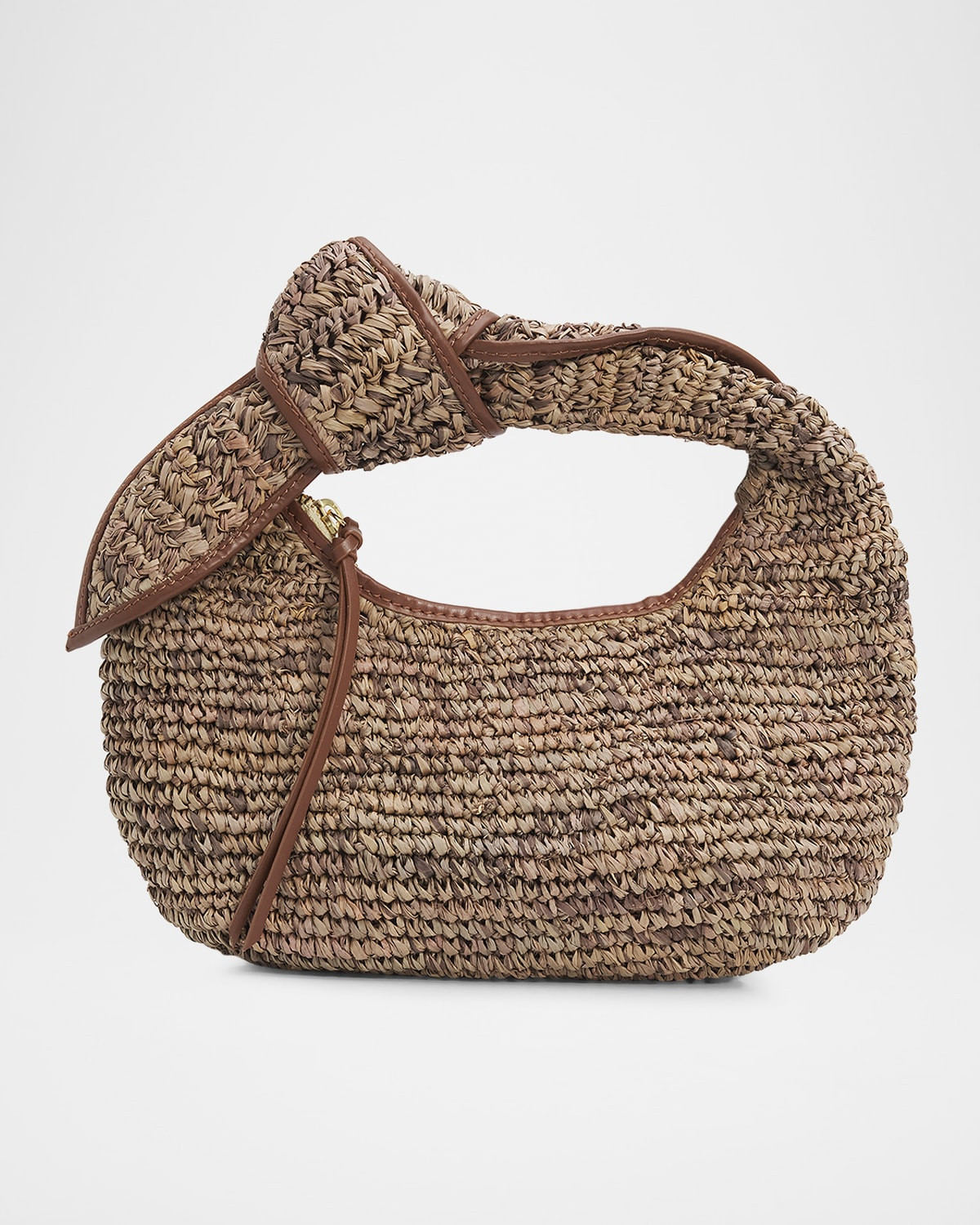 Josie Crochet Raffia Knot Top-Handle Bag | Neiman Marcus