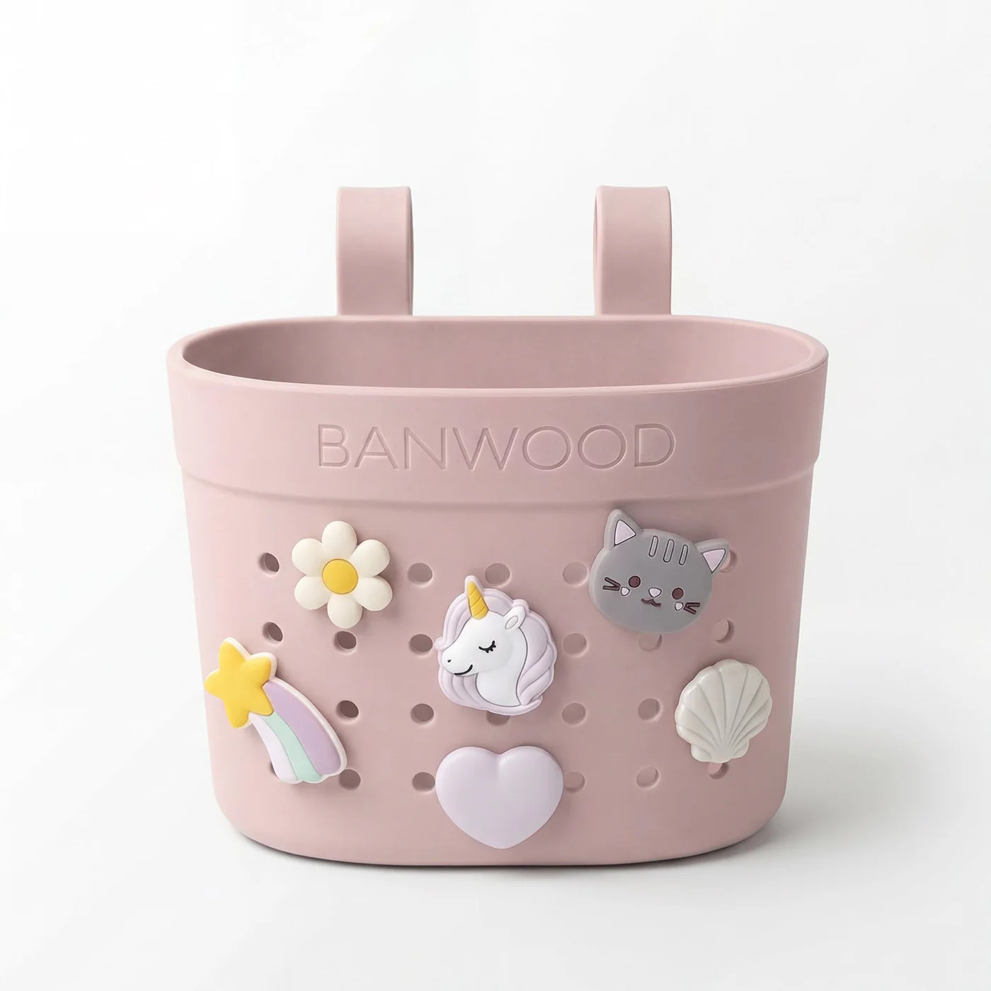 Banwood Pin & Ride Kids Bike Basket \u2014 Faded Pink | Banwood