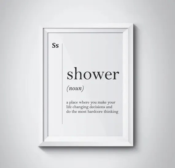 Shower Definition Bathroom Print Bathroom Wall Art Funny Bathroom Print Bathroom Decor Minimalist... | Etsy (US)