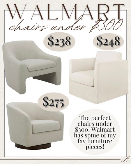 Walmart chairs under $300! Such good pieces for any room.

#LTKhome #LTKsalealert #LTKfindsunder50