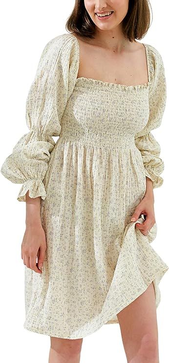 NOTHING FITS BUT Women Classic Cotton Dress, Soft Muslin Niko Gown, Floral Print Women Casual Dre... | Amazon (US)