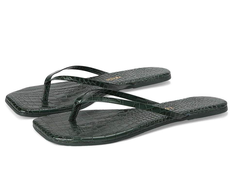 TKEES Square Toe Lily Women's Shoes Emerald Croc : 7 B - Medium, Leather | Zappos