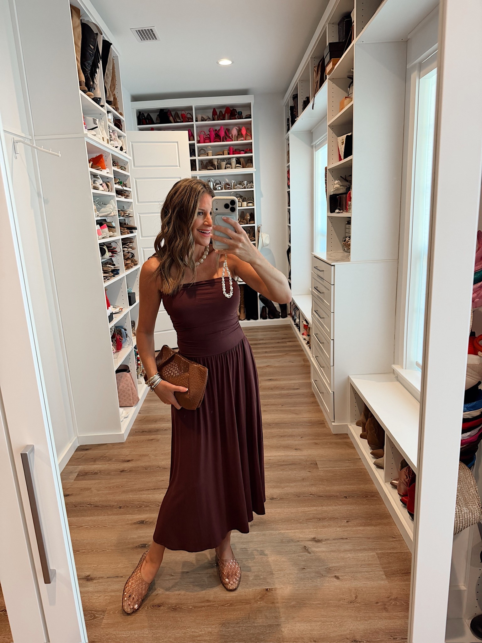 In a small dress, necklace, clutch, jelly flats and accessories - fits tts.

#LTKootd #LTKgrwm #LTKSeasonal