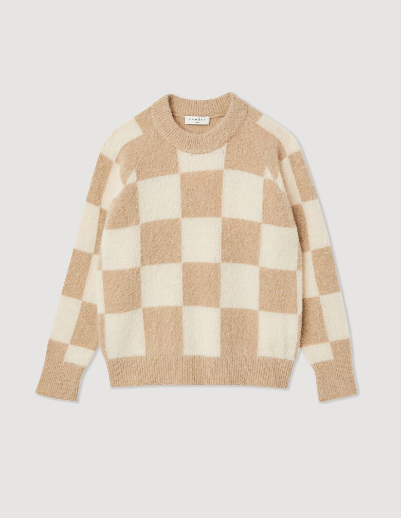 Checkered knit sweater | Sandro-Paris US