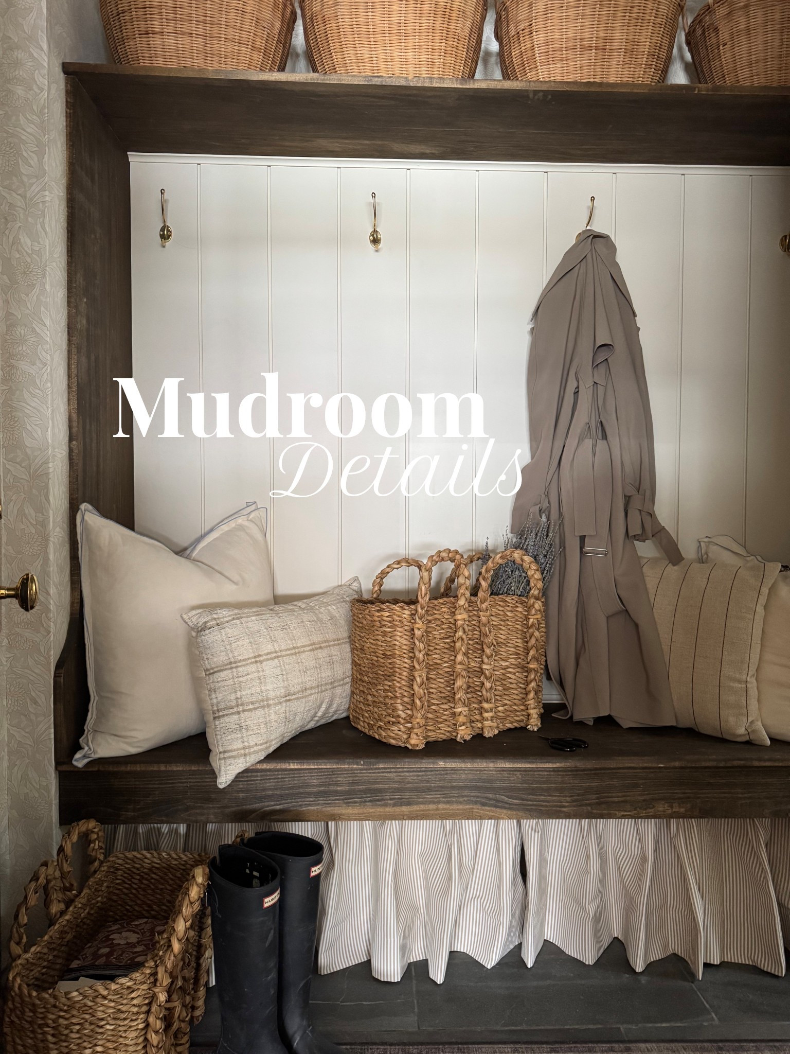 This is your sign to add cafe curtains to your mudroom to hide unwanted shoes! 👀👟 @twopageshome offers fully customizable and with quick shipping you can get your mudroom ready for spring, use code SalinaMH15 for 15% off! #twopageshome

#LTKstyletip #LTKspring #LTKcasa