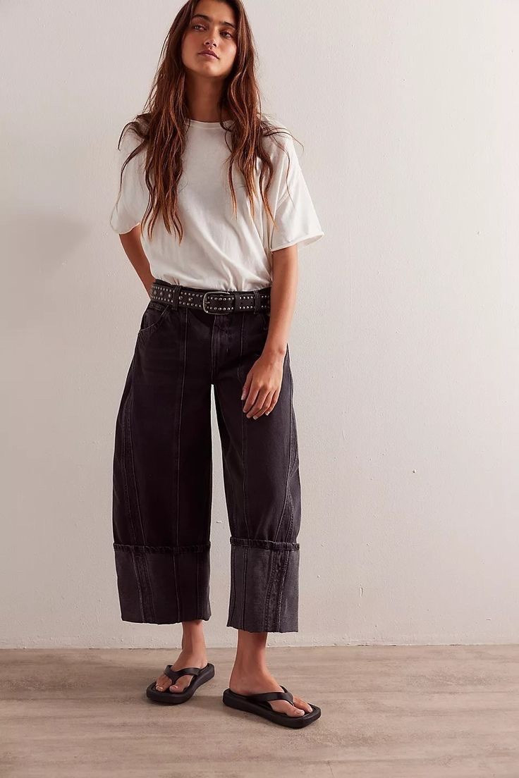 Free People Olsen Cuffed Crop Barrel Jeans Size 27 | eBay US