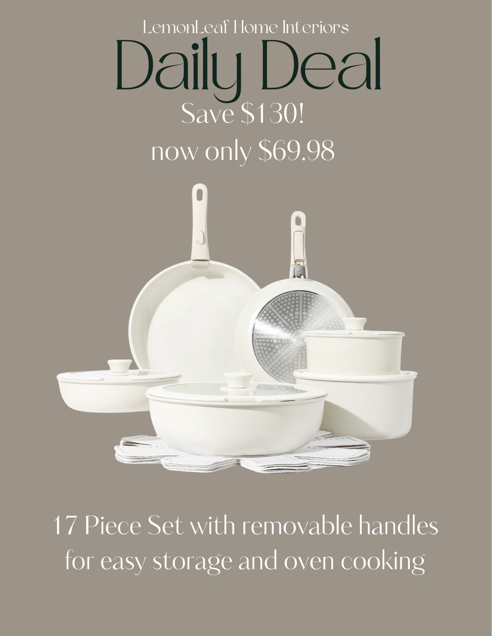 17 piece cookware set with removable handles!


#LTKHome #LTKFindsUnder50 #LTKSaleAlert