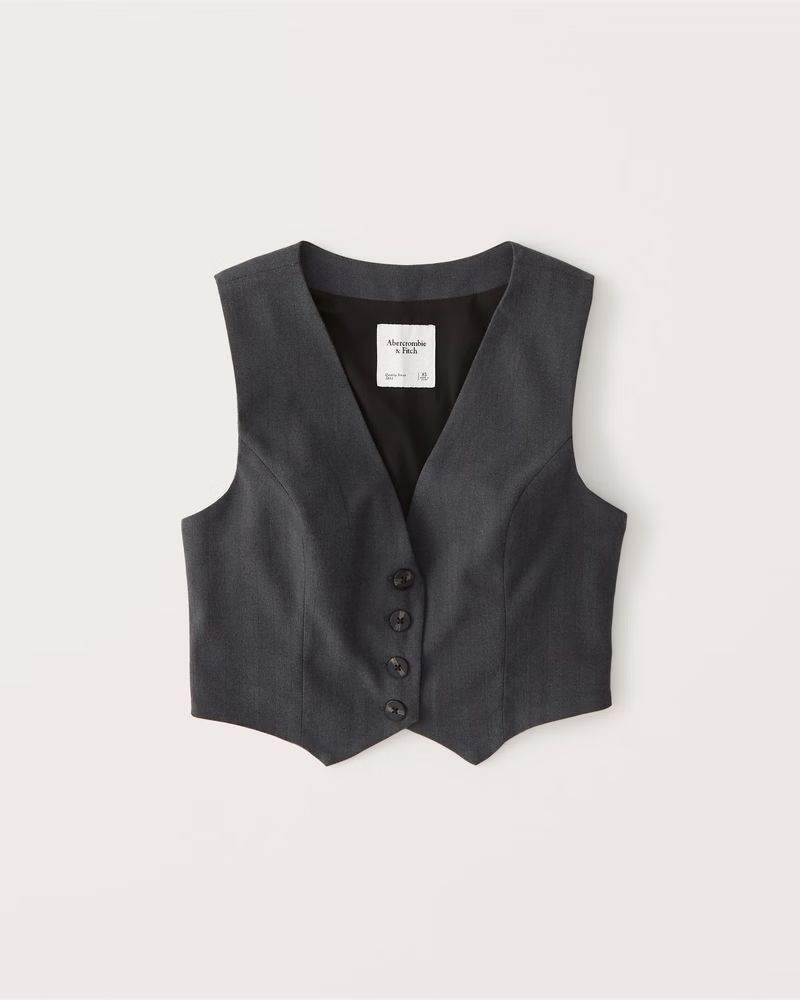 Women's Menswear Tailored Vest | Women's Tops | Abercrombie.com | Abercrombie & Fitch (US)