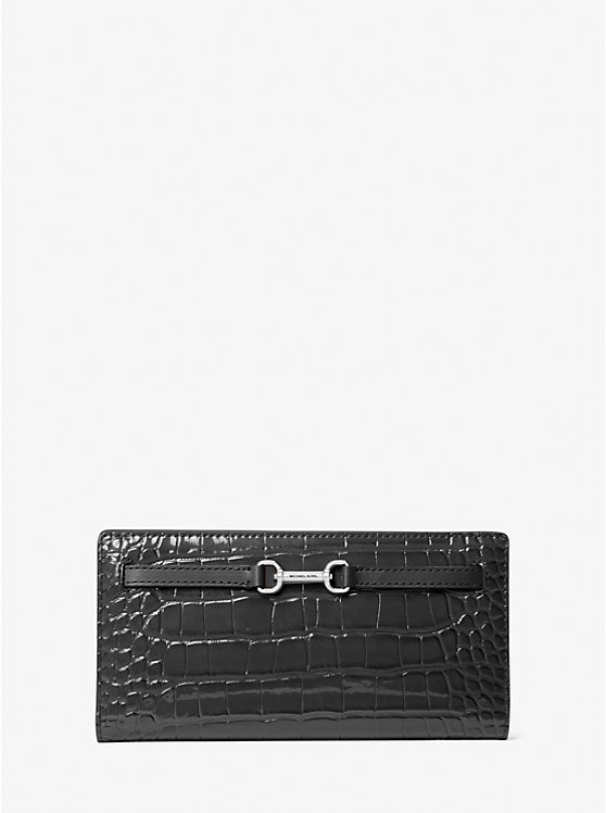 Carson Large Patent Crocodile Embossed Wallet | Michael Kors US