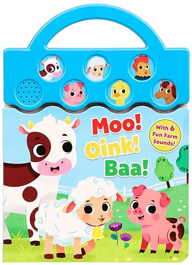 Moo, Oink, Baa!: With 6 Fun Farm Sounds! (6-Button Carry Along Sounds)      Board book – Sound ... | Amazon (US)