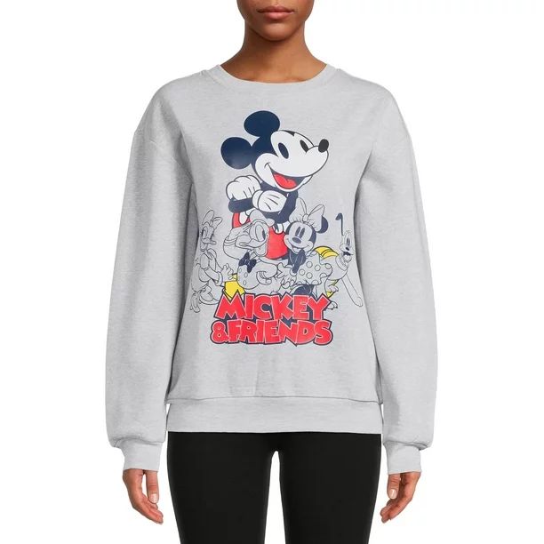 Mickey Mouse Junior's Friends Graphic Print Sweatshirt - Walmart.com | Walmart (US)