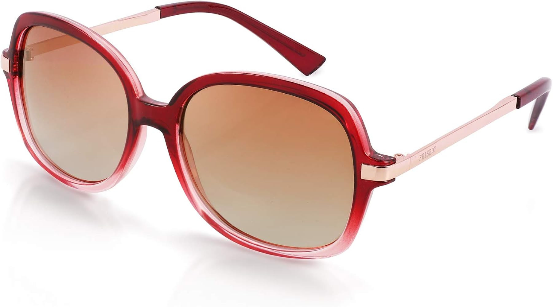 FEISEDY Classic Womens Elegant Polarized Sunglasses Ladies Wide Square Sunglasses Shades B2683 | Amazon (US)