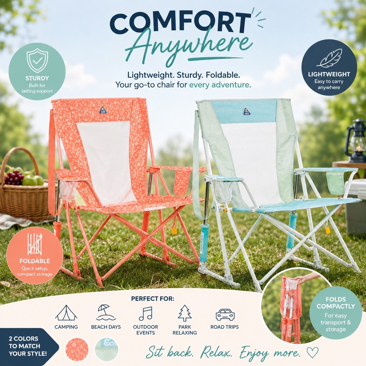 Your new favorite seat goes wherever summer takes you ☀️🪑
Lightweight, foldable, and built for comfort — perfect for beach days, camping trips, park hangs, and everything in between. Plus, it folds compactly for easy grab-and-go convenience! 🙌

Which color are you choosing: coral or mint? 👀👇
Shop now before your next adventure! 🏕️🌊

#LTKActive #LTKTravel #LTKmomlife