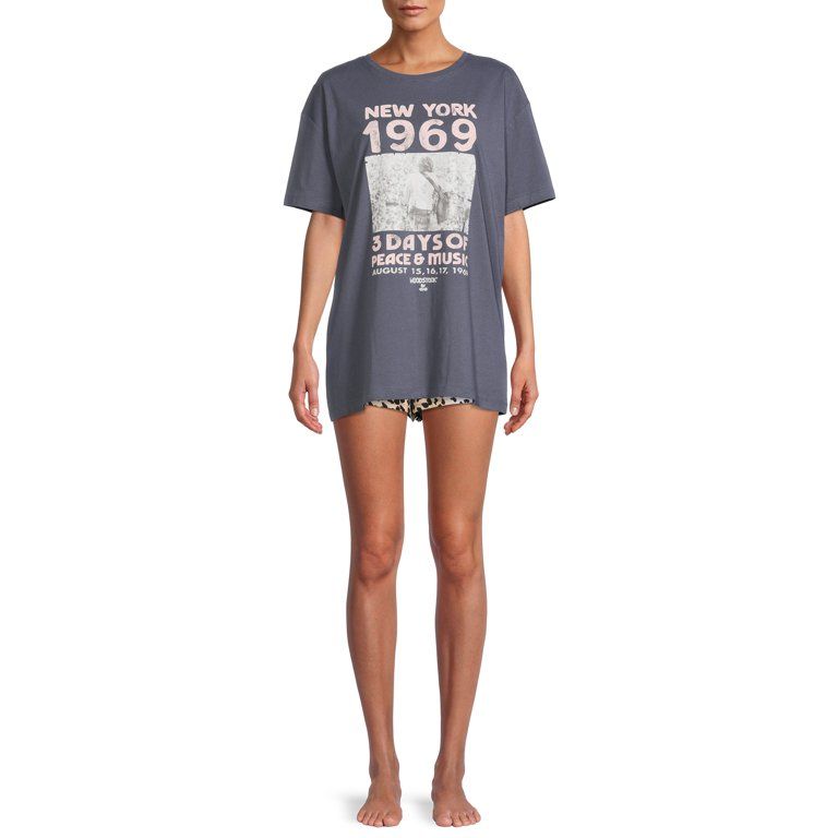 Grayson Social Women's and Women's Plus Oversized Boyfriend Sleepshirt | Walmart (US)