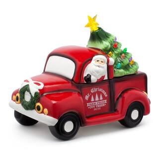 Red Truck Cookie Jar with Lit Green Tree | Michaels Stores