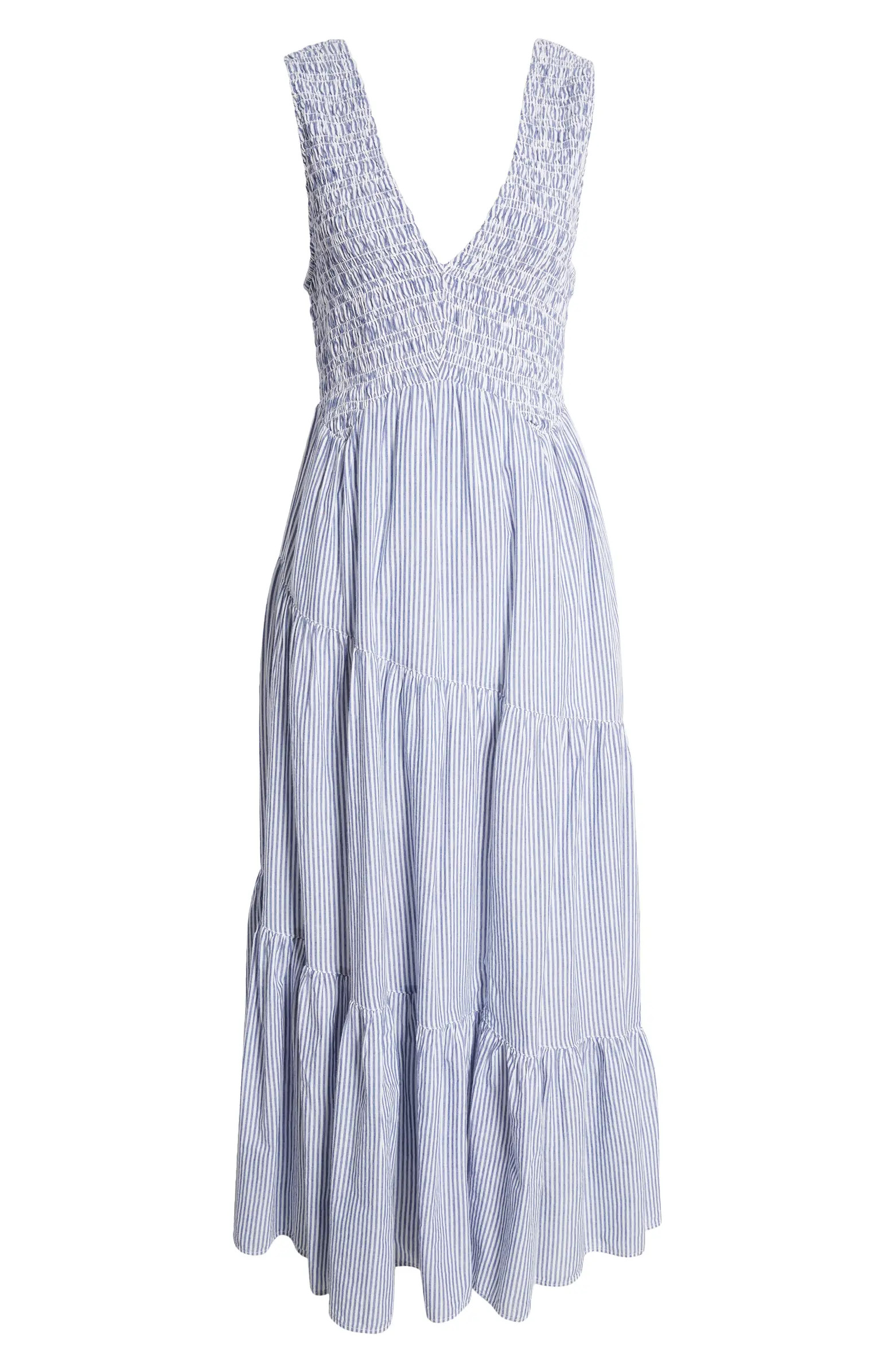Juno Sleeveless Smocked Tiered Maxi Dress | Nordstrom