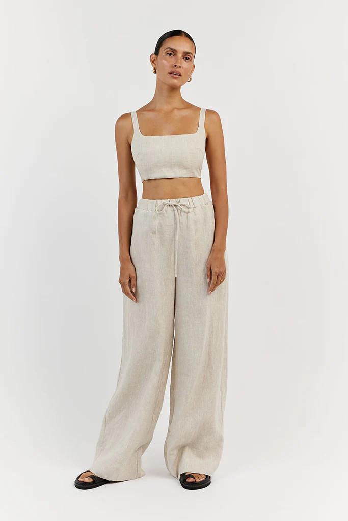 GINA NATURAL LINEN WAIST PANT | DISSH