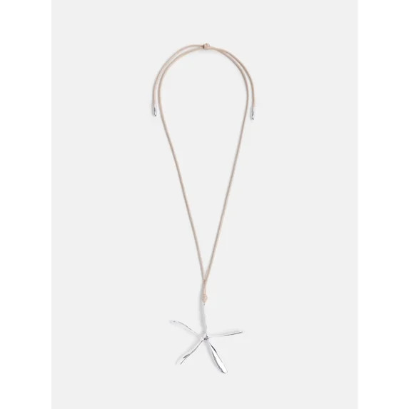 Scoop Women's Silver Tone Sculpted Starfish Pendant Necklace | Walmart (US)