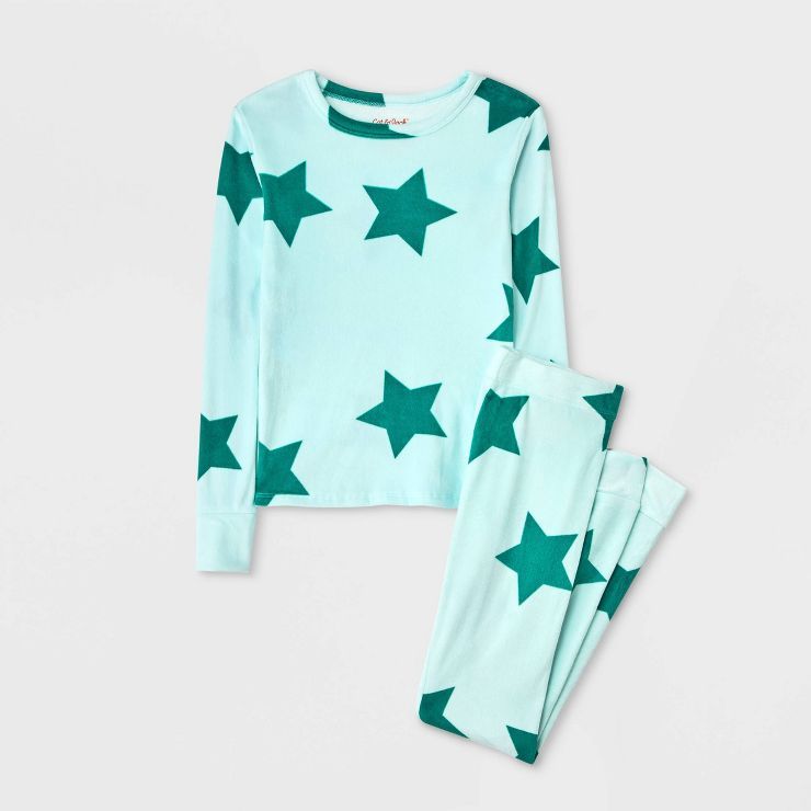Girls' 2pc Long Sleeve Snuggly Soft Pajama Set - Cat & Jack™ Blue | Target