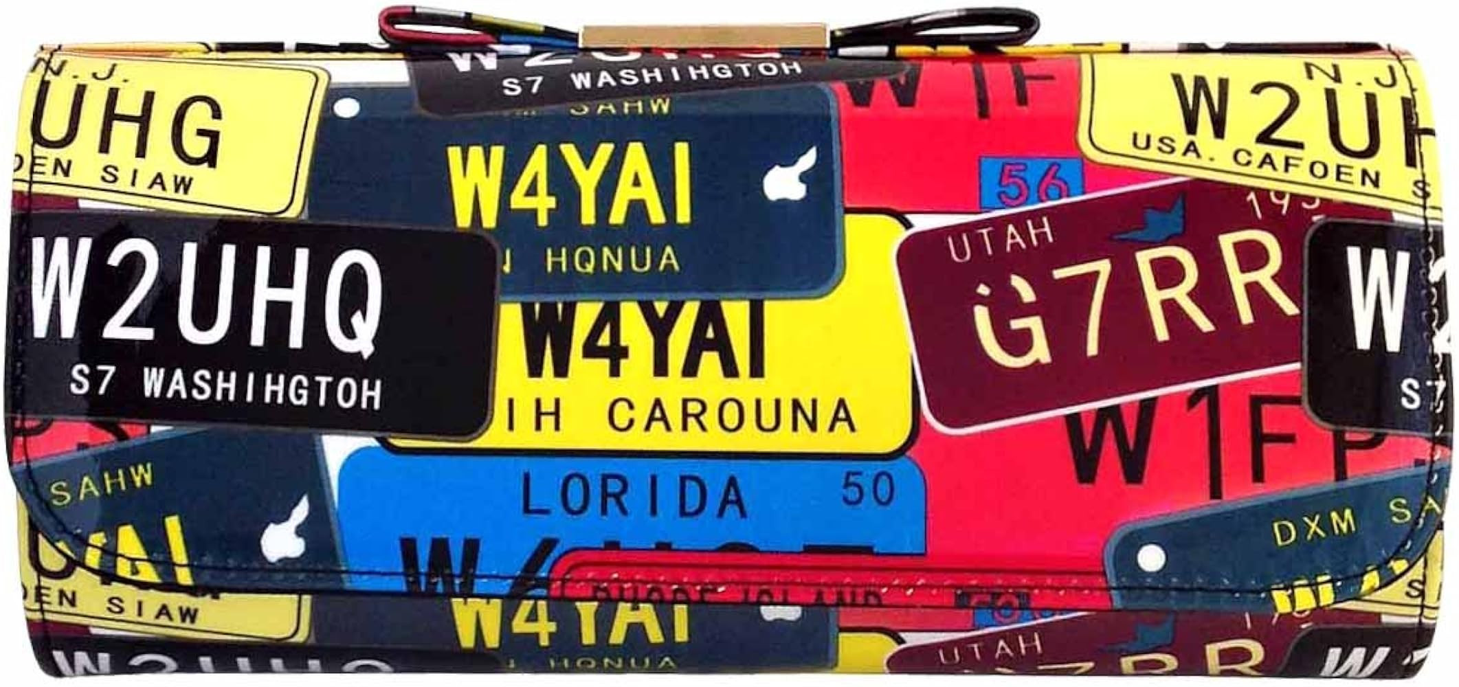 JNB License Plate Faux Patent Leather Clutch with Bow | Amazon (US)