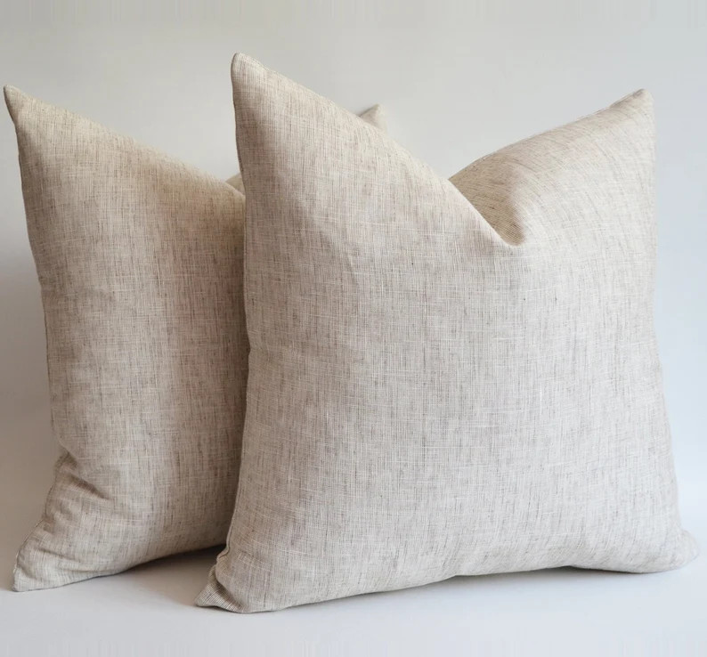 CUSTOM Linen Pillows Natural Linen Pillow Cover Lumbar | Etsy | Etsy (US)