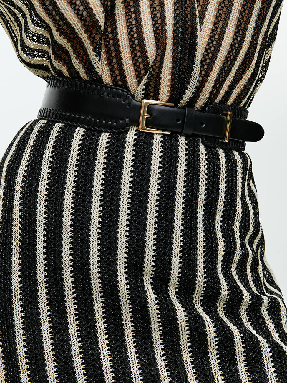 Ceinture en cuir avec surpiqûres | ARKET (US&UK)