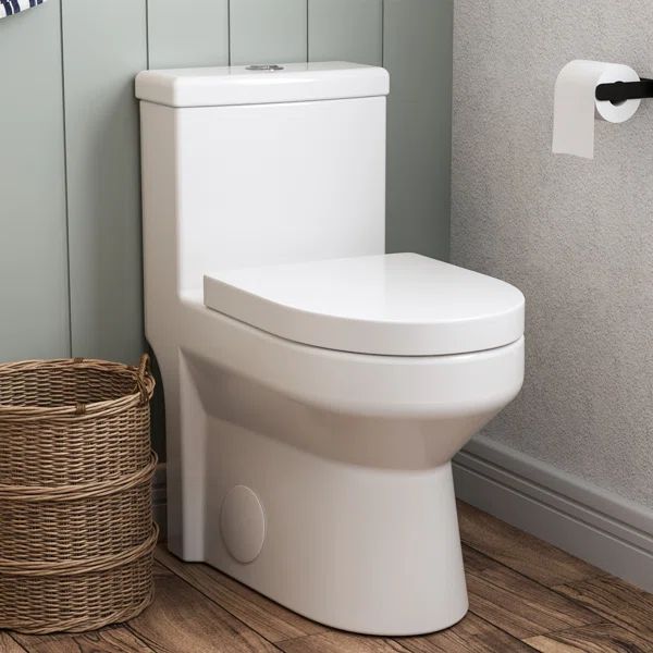 DV-1F52812 DeerValley Liberty Compact Toilet One-Piece Dual-Flush Round Toilet in Comfort Height ... | Wayfair North America