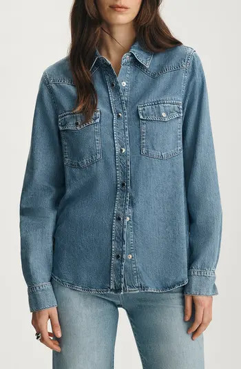 Mavi Jeans Angela Denim Western Shirt | Nordstrom | Nordstrom