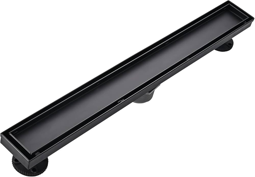 AVSIILE Linear Shower Floor Drain, Black 24 Inch 304 Stainless Steel Bathroom Drains Kit, Rectang... | Amazon (US)