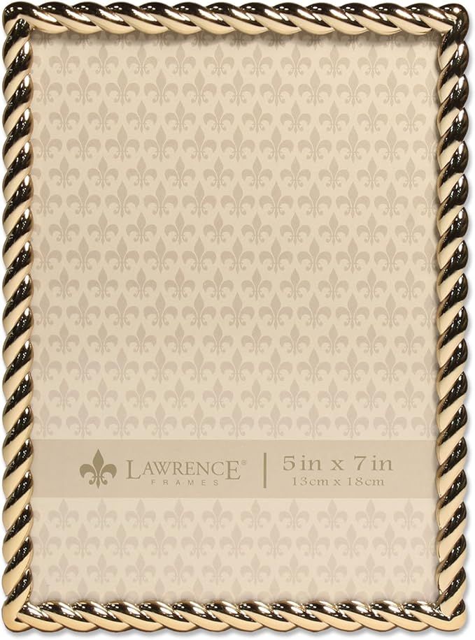 Lawrence Frames Rope Design Metal Frame, 5x7, Gold | Amazon (US)