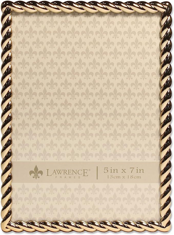 Lawrence Frames Rope Design Metal Frame, 5x7, Gold | Amazon (US)