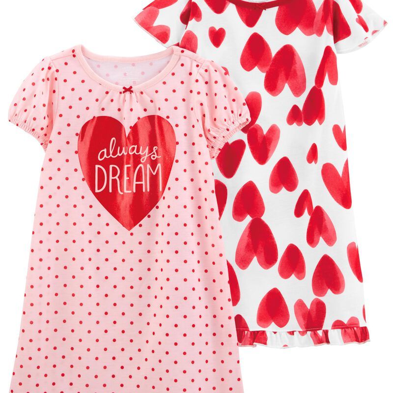 2-Pack Hearts Nightgowns | Carter's