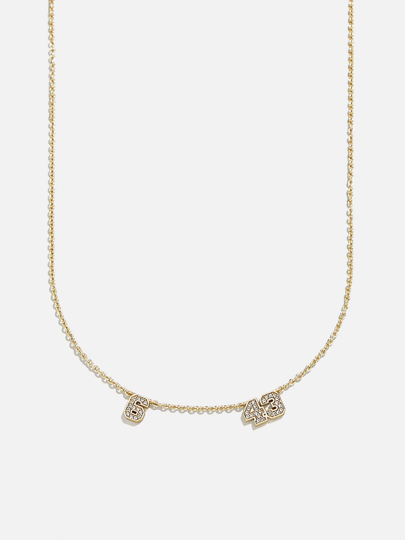 Varsity Number Custom Necklace - Two Gold Stations | BaubleBar
