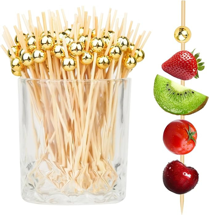 200PCS Cocktail Picks, Fancy Toothpicks for Appetizers, Decorative Skewers for Appetizers Drinks ... | Amazon (US)