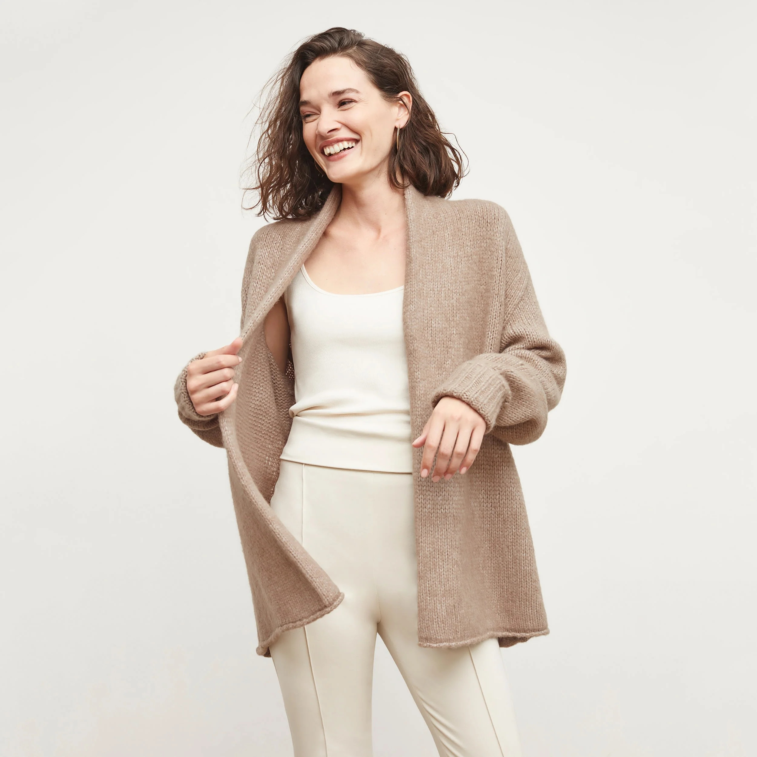 Frederick Cardigan - Fine Alpaca :: Dark Taupe | MM LaFleur