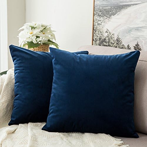 MIULEE Pack of 2, Velvet Soft Solid Decorative Square Throw Pillow Covers Set Cushion Case for So... | Amazon (US)