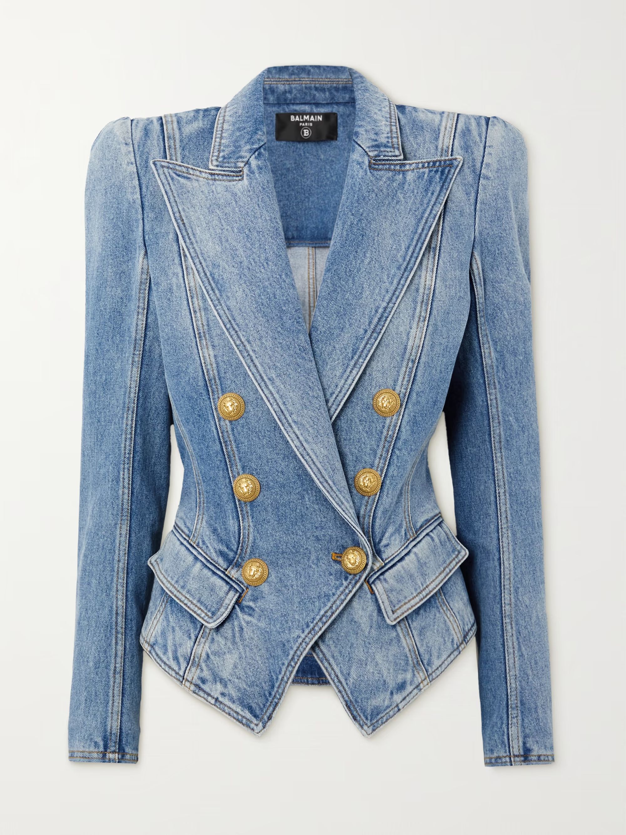 Double-breasted denim blazer | NET-A-PORTER (US)