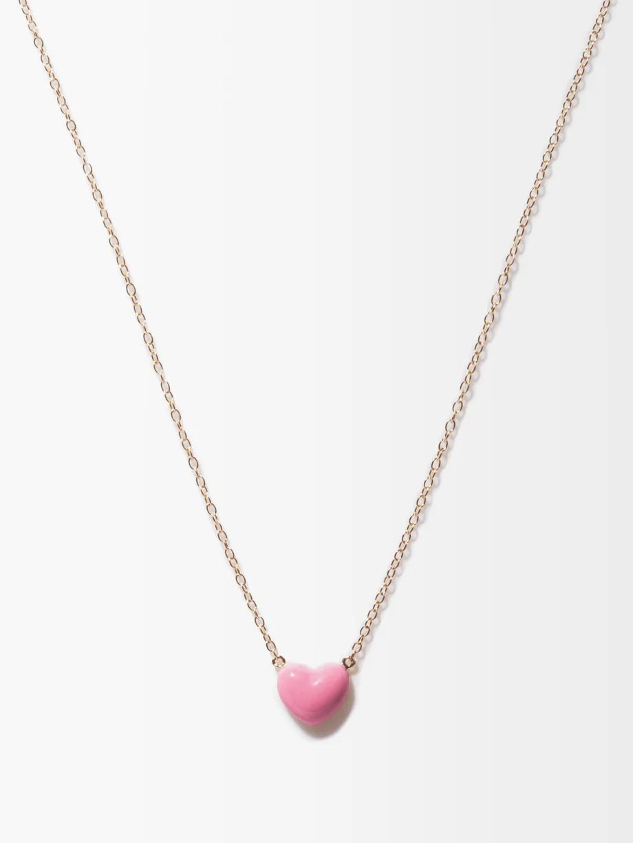 Heart enamel & 14kt gold necklace | Matches (US)
