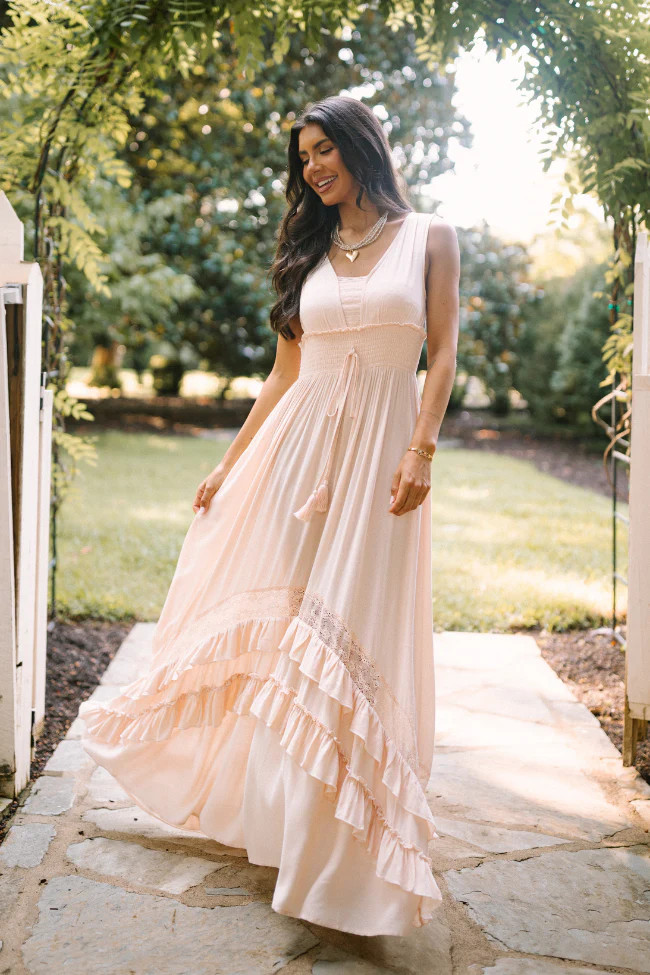 Lucky To Have You Taupe Sleeveless Maxi Dress | Pink Lily