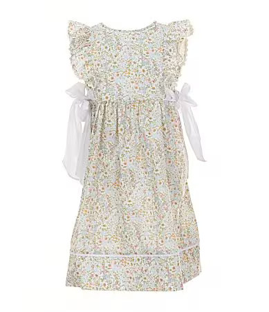 Edgehill Collection Little Girls Side-Tie Sleeveless Floral Dress - 6 | Dillard's