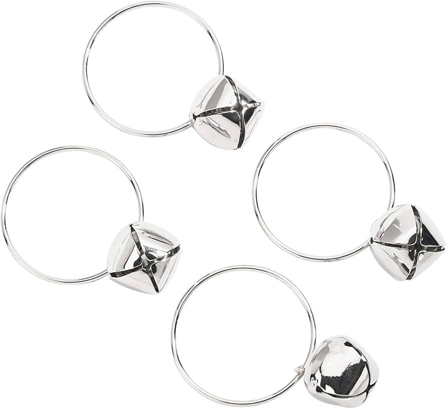 Set of 4 Jingle Bells Napkin Rings 1.75" | Amazon (US)