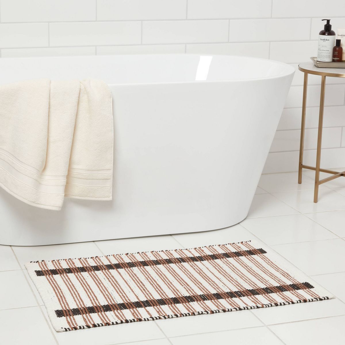 20"x32" Modern Reversible Colorblock Striped Bath Rug - Threshold™ | Target