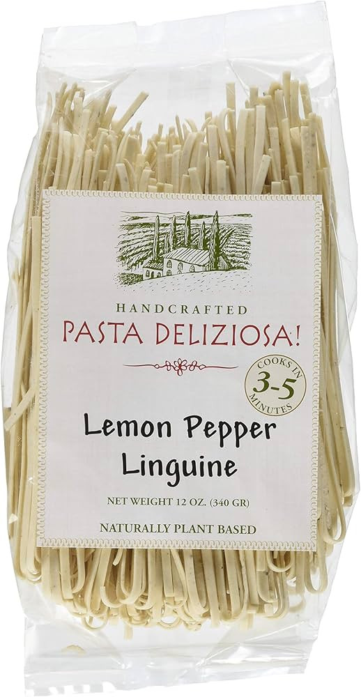 Pasta Deliziosa! Handcrafted Pasta, Lemon Pepper Linguine, 12 Ounce | Amazon (US)