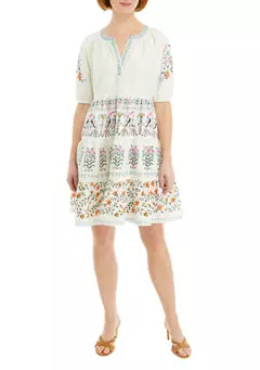 Crown & Ivy™ Women's Printed Peasant Dress | Belk