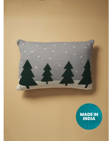 16x24 Knit Tree Forest Patterned Pillow | HomeGoods