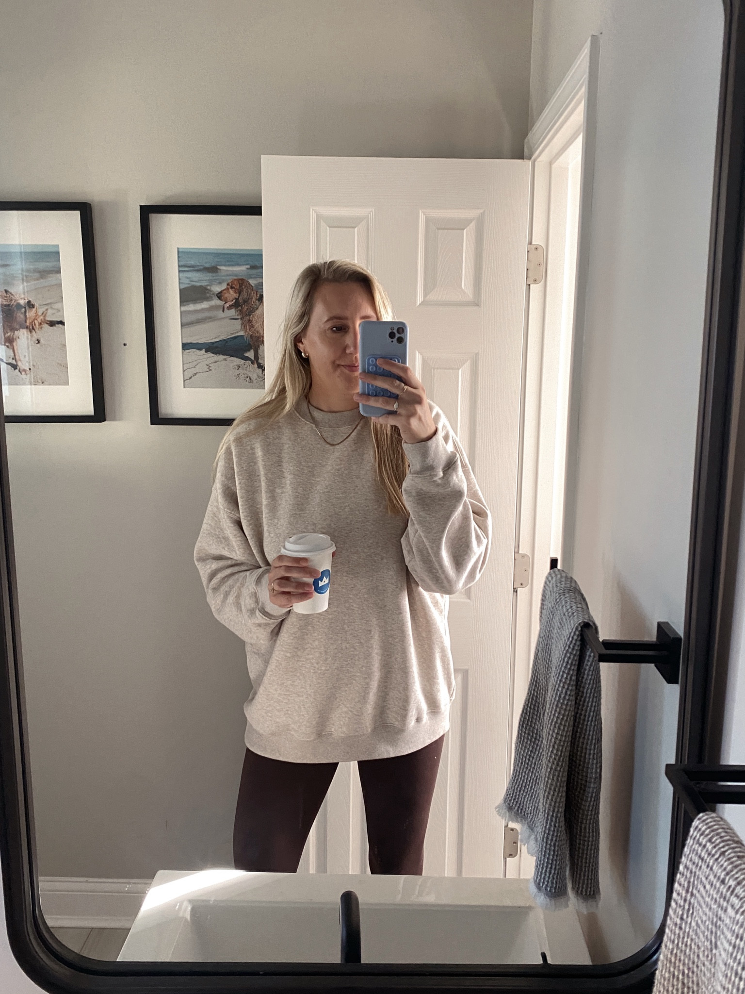 Cozy stay at home mom outfit of the day. Can’t stop wearing this crewneck sweatshirt 🍂🐻🤎

#LTKSeasonal #LTKStyleTip #LTKFindsUnder50